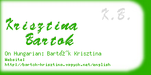 krisztina bartok business card